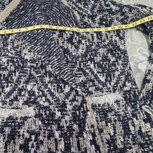 Lucky Brand Long Blue/Grey Open Cotton/Wool Blend Cardigan Size Medium EUC - Picture 6 of 7